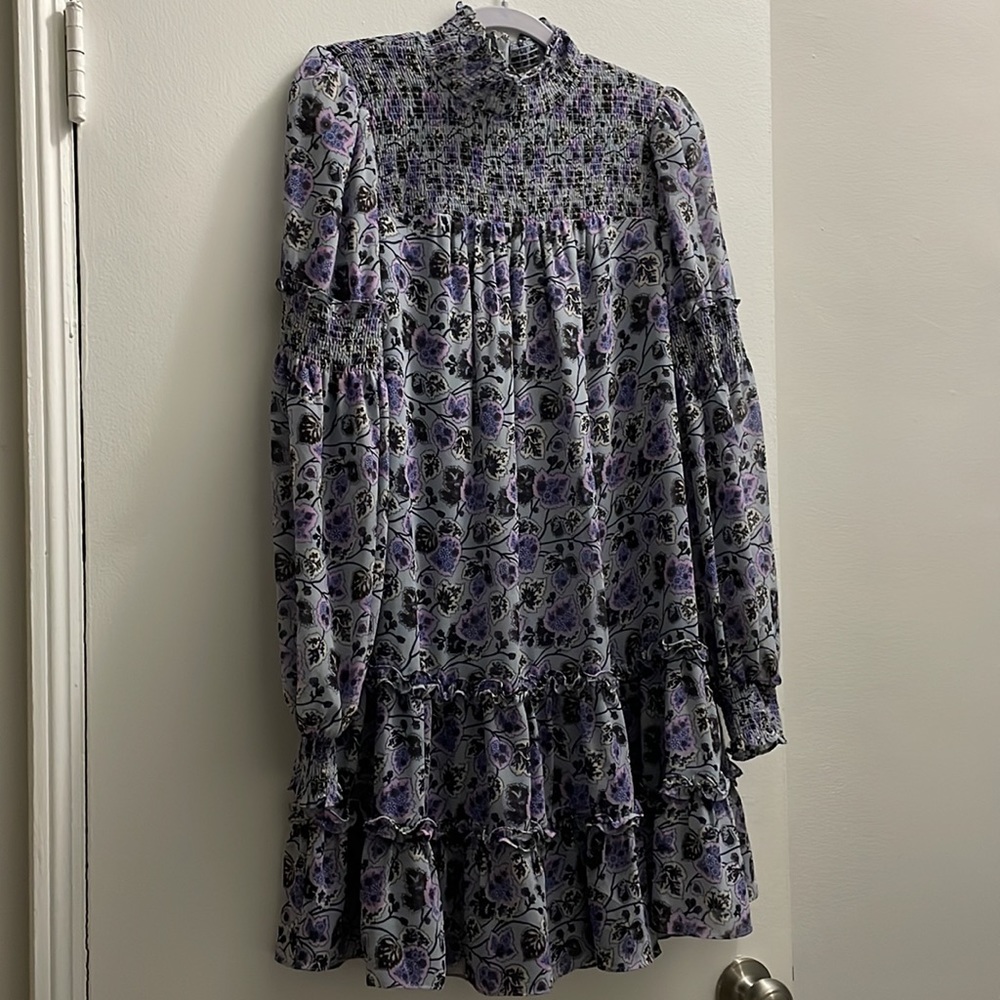Cinq a sept stephanie floral dress in morning fog